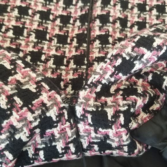 (S) Mossimo Supply Co. Tweed Pink and Black Blazer Fringe Academia Feminine - Picture 6 of 7